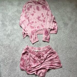 Z supply Tie-Dye Lounge Set in Pink